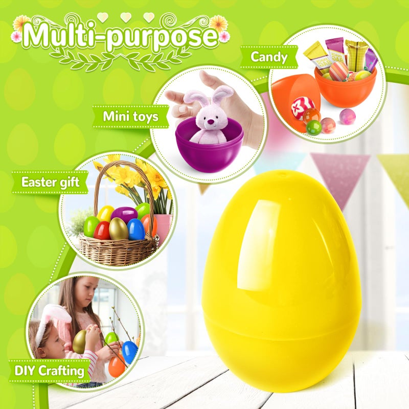 spring flower SpringFlower 72PCS 3.5 inch Plastic Easter Eggs Plus 2 Golden Easter Eggs, Empty Easter Eggs Fillable, Plastic Eggs Bulks for Easter Basket Stuffer, Easter Party Favor & Egg Hunt, Easter Decorations - Image 5