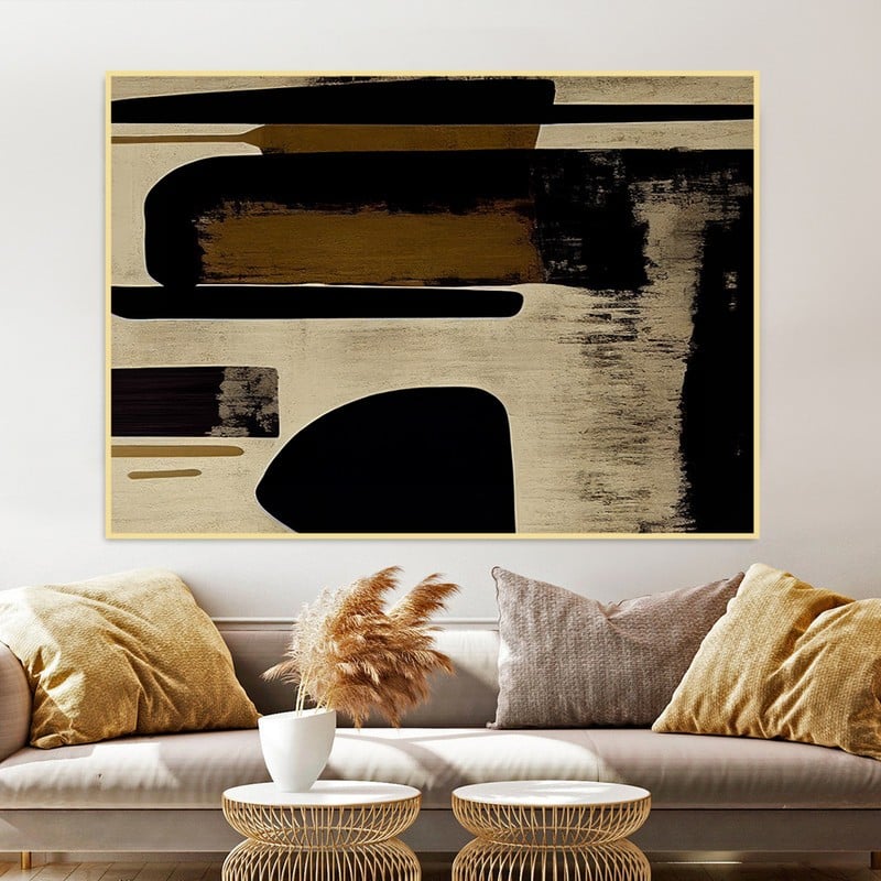 ماركتنا لوحة قماشية بتصميم الفن البوهيمي مع برواز مجوف مقاس (60×40) قطعة واحدة - Image 3