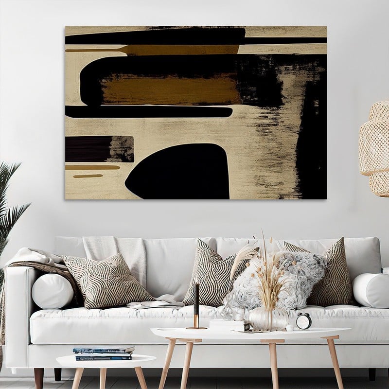 ماركتنا لوحة قماشية بتصميم الفن البوهيمي مع برواز مجوف مقاس (60×40) قطعة واحدة - Image 2