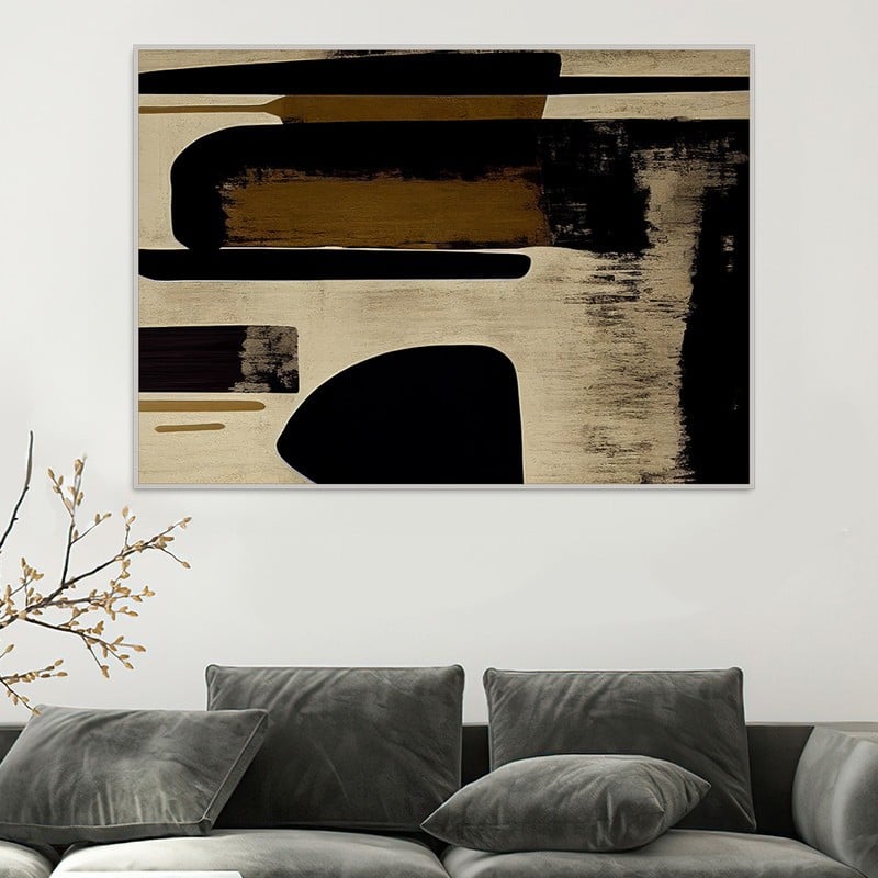 ماركتنا لوحة قماشية بتصميم الفن البوهيمي مع برواز مجوف مقاس (60×40) قطعة واحدة - Image 1