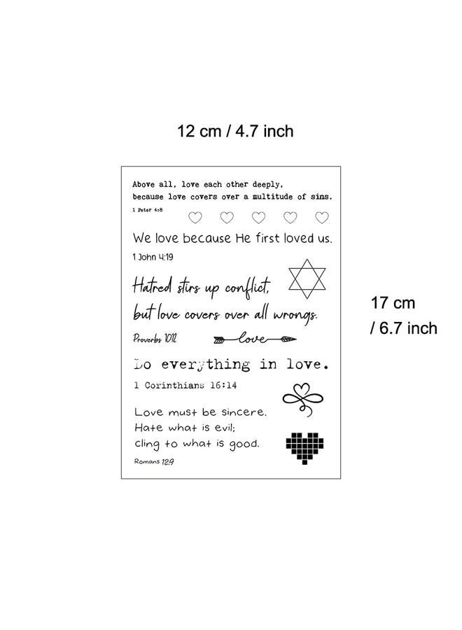 Everjoy 18+ Designs Inspirational Christian Quotes Bible Verses Temporary Tattoos About Love - 2 Sheets Powerful Scripts for Women and Men - Image 4