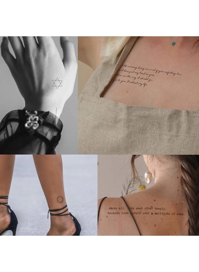 Everjoy 18+ Designs Inspirational Christian Quotes Bible Verses Temporary Tattoos About Love - 2 Sheets Powerful Scripts for Women and Men - Image 2