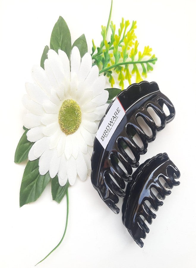 بيردوير مشابك شعر بيردوير كبيرة الحجم متعددة الألوان مصنوعة من مادة الأكريليك المستوردة على شكل فراشة مرصعة بالأحجار للنساء (عبوة من قطعة واحدة، متعددة الألوان) | مشابك شعر (أسود-1) - Image 1