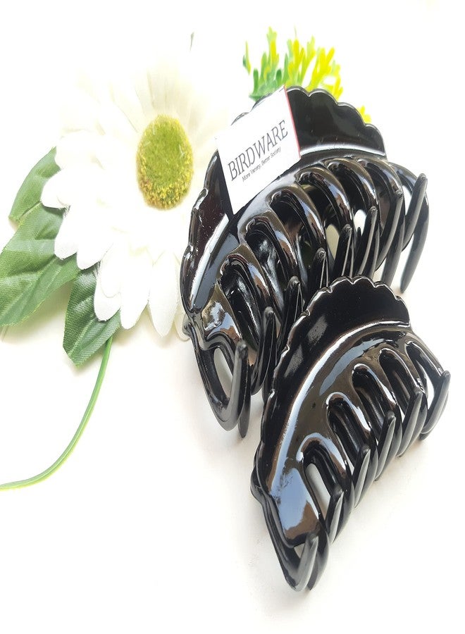 بيردوير مشابك شعر بيردوير كبيرة الحجم متعددة الألوان مصنوعة من مادة الأكريليك المستوردة على شكل فراشة مرصعة بالأحجار للنساء (عبوة من قطعة واحدة، متعددة الألوان) | مشابك شعر (أسود-1) - Image 4