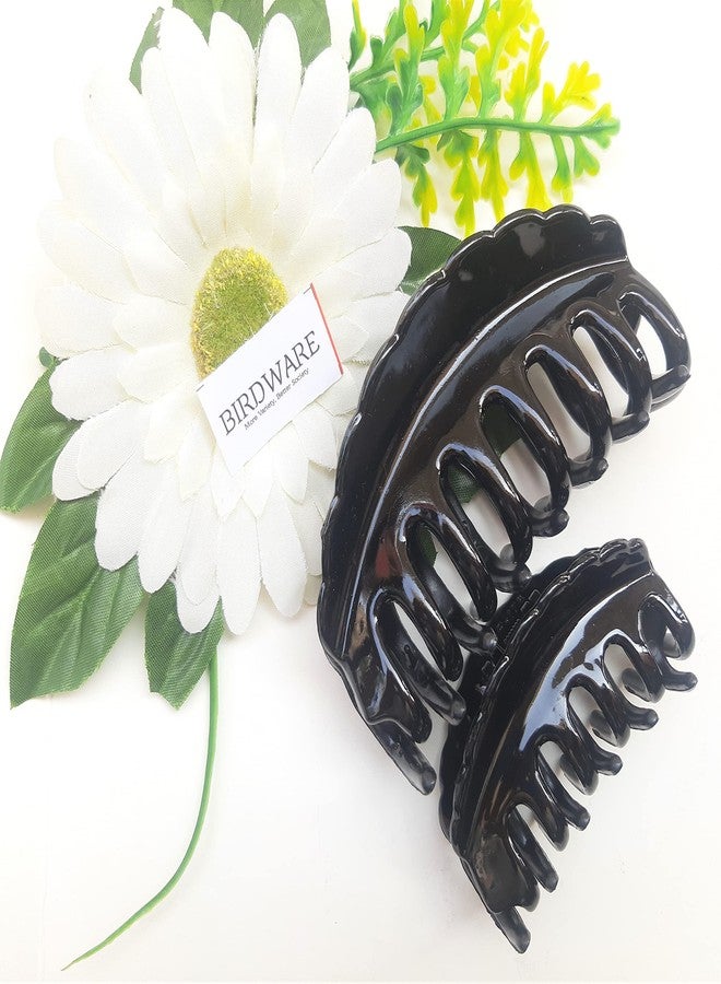 بيردوير مشابك شعر بيردوير كبيرة الحجم متعددة الألوان مصنوعة من مادة الأكريليك المستوردة على شكل فراشة مرصعة بالأحجار للنساء (عبوة من قطعة واحدة، متعددة الألوان) | مشابك شعر (أسود-1) - Image 3