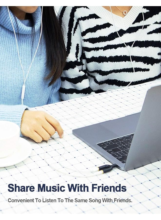 CableCreation Headphone Splitter Adapter Aux Stereo Y Jack Splitter Adapter 3.5Mm Male To 2 Port 3.5Mm Female For Headset Earphone Iphone Ipad Ipod Samsung Lg Tablets Mp3 Players&More Black - Image 3