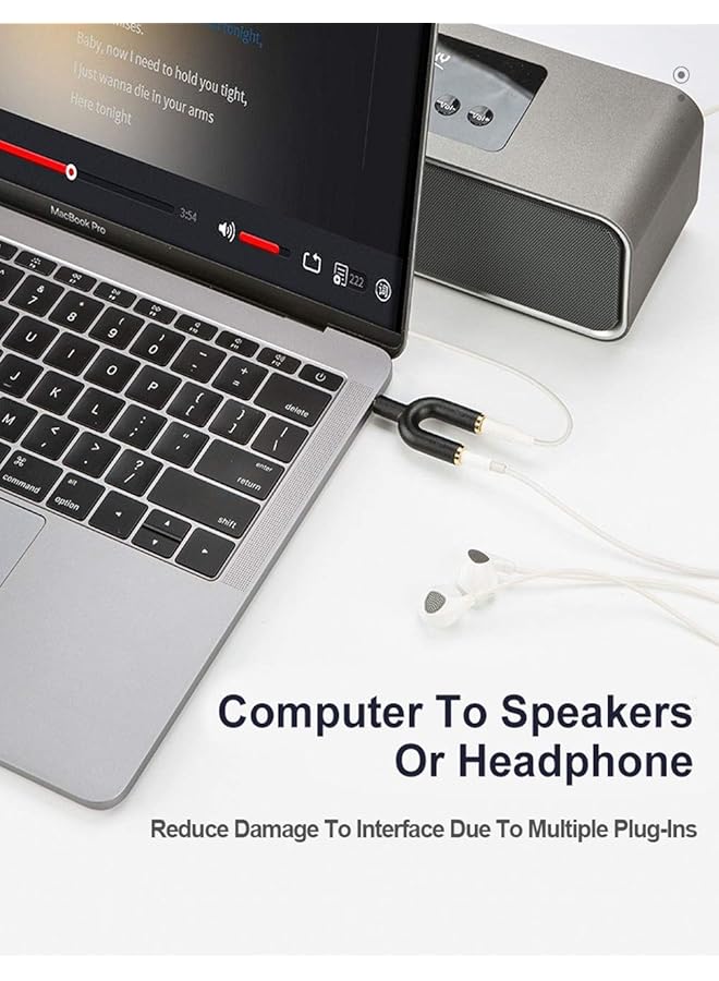 CableCreation Headphone Splitter Adapter Aux Stereo Y Jack Splitter Adapter 3.5Mm Male To 2 Port 3.5Mm Female For Headset Earphone Iphone Ipad Ipod Samsung Lg Tablets Mp3 Players&More Black - Image 4