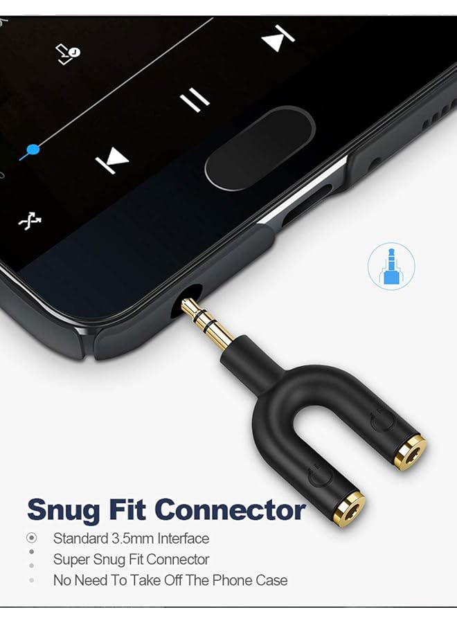 CableCreation Headphone Splitter Adapter Aux Stereo Y Jack Splitter Adapter 3.5Mm Male To 2 Port 3.5Mm Female For Headset Earphone Iphone Ipad Ipod Samsung Lg Tablets Mp3 Players&More Black - Image 5