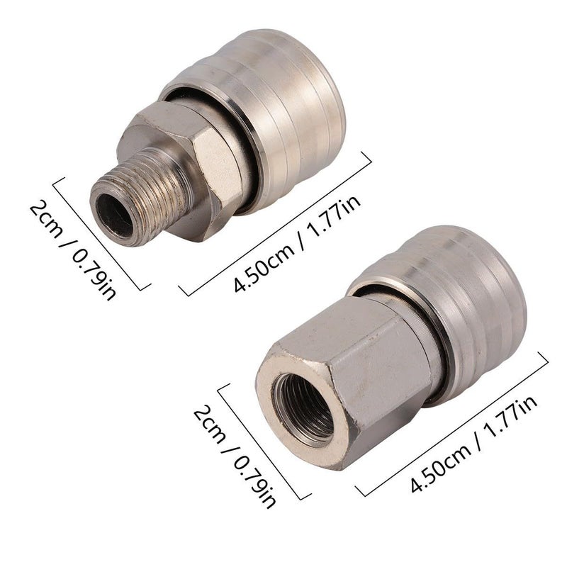 Nickel Plated Iron Industrial Pneumatic Hose Connectors 1 4 3 8 Inch 10pcs Set - Image 3