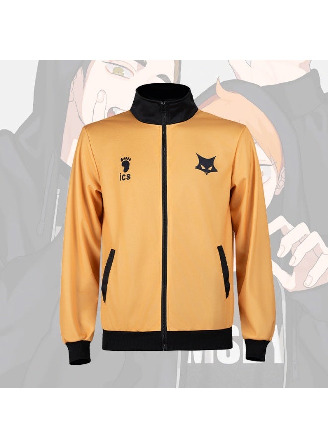 NIBEMINENT "Volleyball Boy Black Wolf cosplay costume: jacket, hoodie, short-sleeved team uniform, three-piece set. - Image 1
