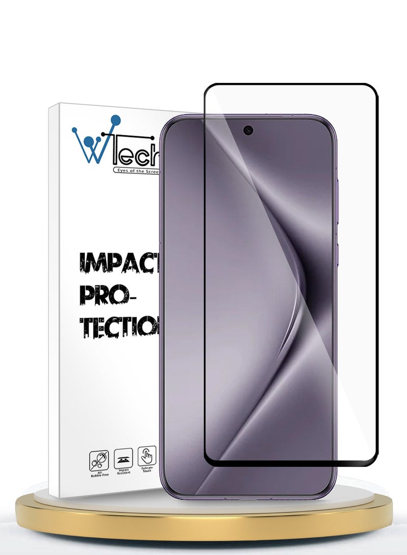 Wtech Huawei Pura 70 Pro / Pura 70 Pro+ / Pura 70 Pro Plus 5G 2024 Premium E2E Full Glue Full Cover Tempered Glass Screen Protector (MSGECN) - Clear/Black - Image 1
