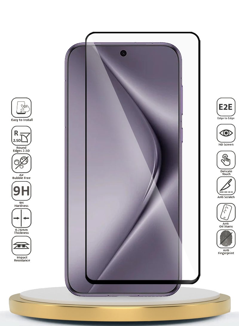 Wtech Huawei Pura 70 Pro / Pura 70 Pro+ / Pura 70 Pro Plus 5G 2024 Premium E2E Full Glue Full Cover Tempered Glass Screen Protector (MSGECN) - Clear/Black - Image 2