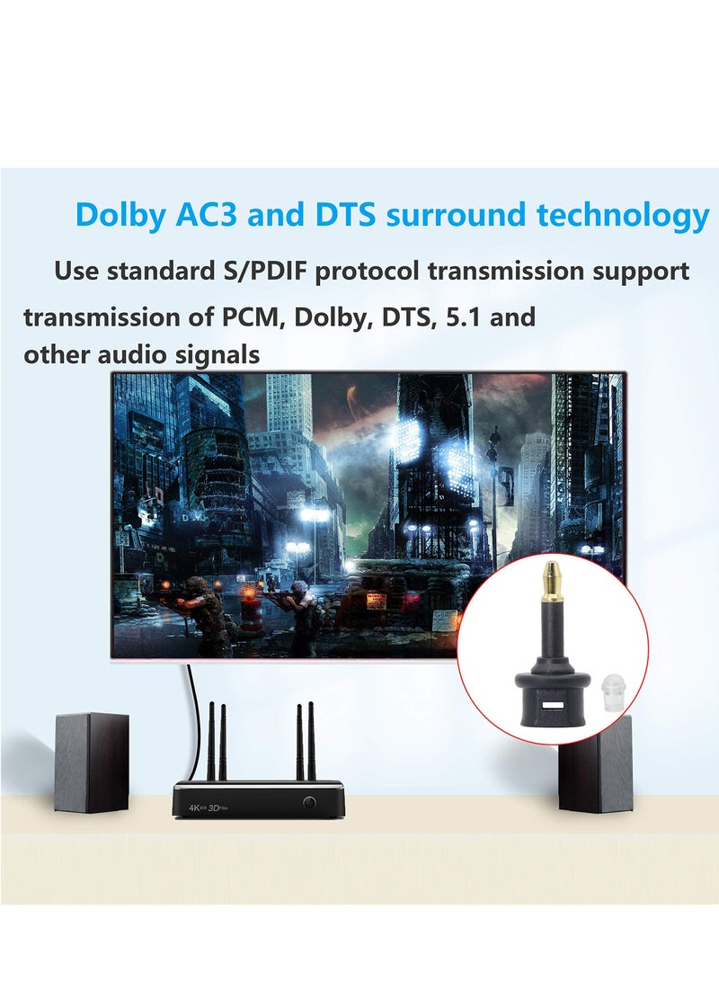 SYOSI Digital Fiber Optic Toslink to 3.5mm Jack Mini Toslink  Female to 3.5 mm Mini Male Optical Audio Connector Adapter（3 pack） - Image 5