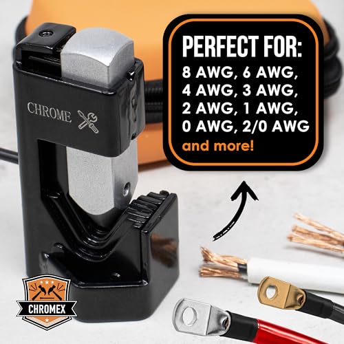Chromex Battery Cable Lug Crimper - Hammer Crimping Tool with Storage Pouch - Image 3