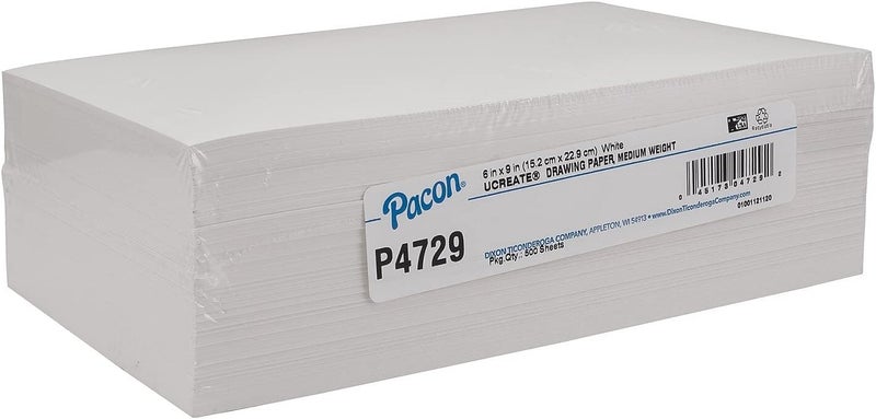 Pacon Drawing Paper, White, Medium Weight, 50lb., 6" x 9", 500 Sheets - Image 4