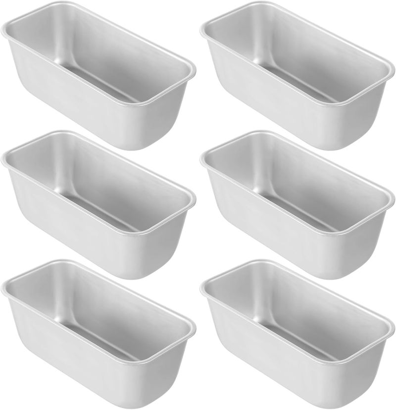 Rectangular Bread Baking Molds, 6 Pcs Loaf Pans Bread, Aluminum Alloy Tins Baking, Bread Homemade, Baking Pans Brownies, Meatloaf Banana Breads, Cakes Pound - Image 3