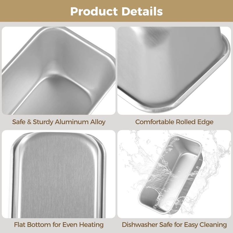 Rectangular Bread Baking Molds, 6 Pcs Loaf Pans Bread, Aluminum Alloy Tins Baking, Bread Homemade, Baking Pans Brownies, Meatloaf Banana Breads, Cakes Pound - Image 4