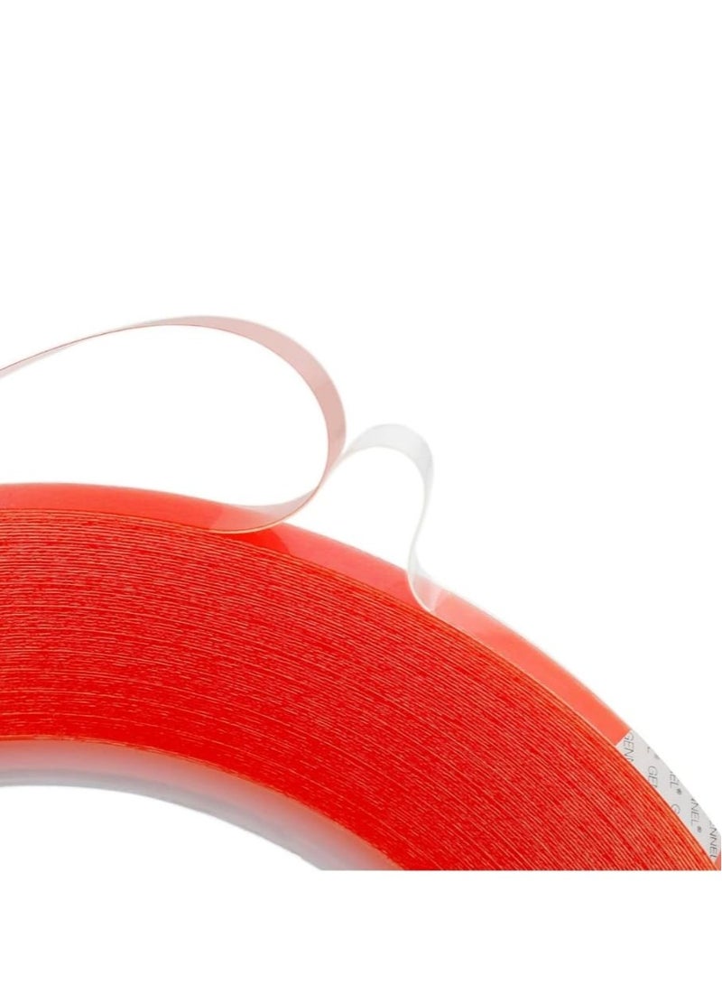 Double-Sided Adhesive Transfer Tape – Red Film Clear Acrylic – 4mm x 25m, No-Trace, Heat Resistant, Strong Bond – Ideal for Laptop & Phone LCD Repair, Electronics, Crafts & LED Strips  - Image 2