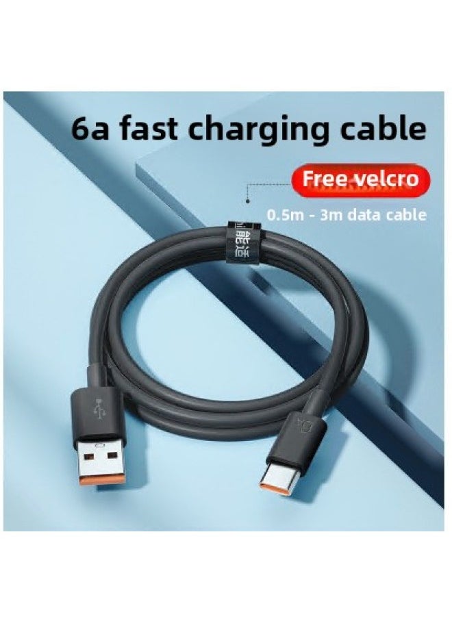 Generic - Typec Data Line 6A Fast Charging For Tpyec Charging Line For Huawei For Xiaomi Vivo Android 5A Charger Line No-Color:White [flash Charge Set] 6atype-c Cable + Fast Charging Head*1-1.5m - Image 1