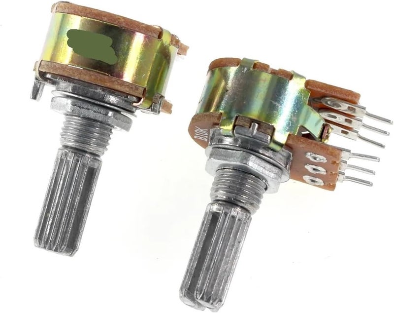 WH148 B1K B2K B5K B10K B20K B50K B100K B500K 6Pin 20mm Amplifier Dual Stereo Potentiometer 1K 2K 5K 10K 50K 5Pcs(2K) - Image 3