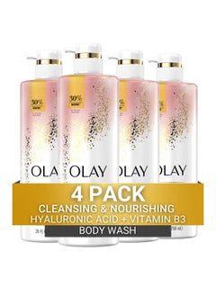 Olay Lay Cleansing & Moisturizing Womens Body Wash 4Ct With Vitamin B3 And Hyaluronic Acid 26 Fl Oz (Pack Of 4)  - Image 2