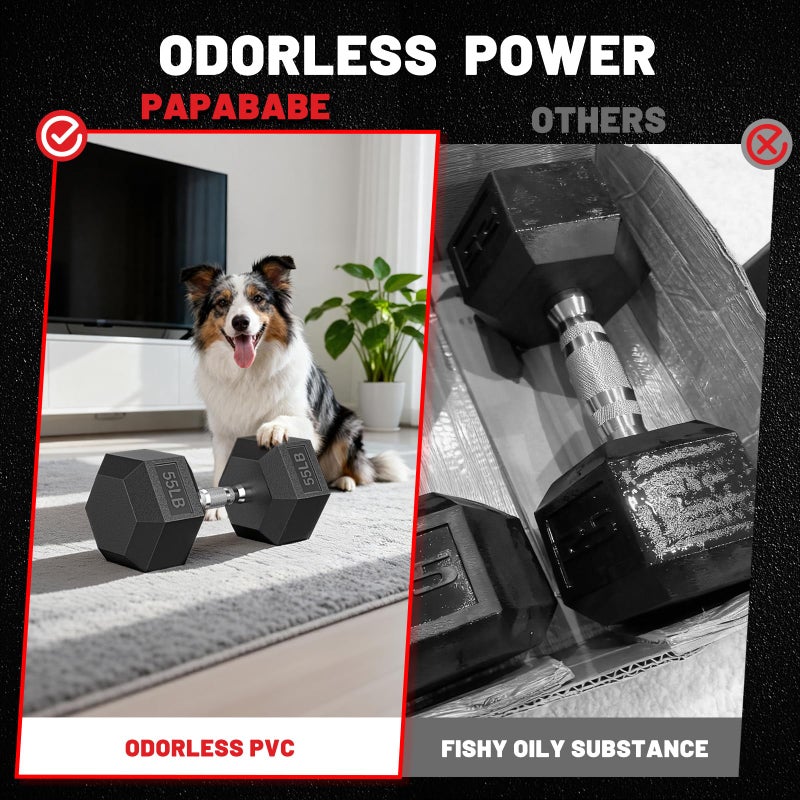 PAPABABE Dumbbells Set of 2, 7.5lbs Dumbbells Pair, 7.5 Pounds Hand Weights for Women Men at Home, Free Weights Dumbbell Set for Home Gym Equipment, Pesas Mancuernas para Ejercicios de Hombre Casa. - Image 3