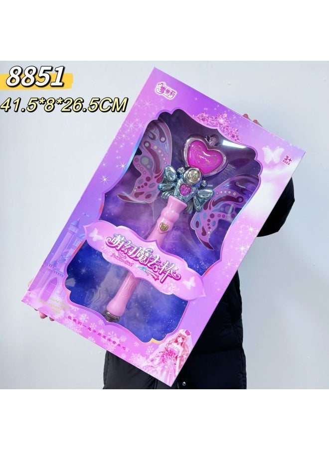 Generic - Big Gift Box Children's Sounding Luminous Magic Wand Suit Electric Toy Fairy Wand Organization Kindergarten Gift Wholesale-Colour:8876 Magic Wand Set [super Beautiful Gift Box] - Image 1