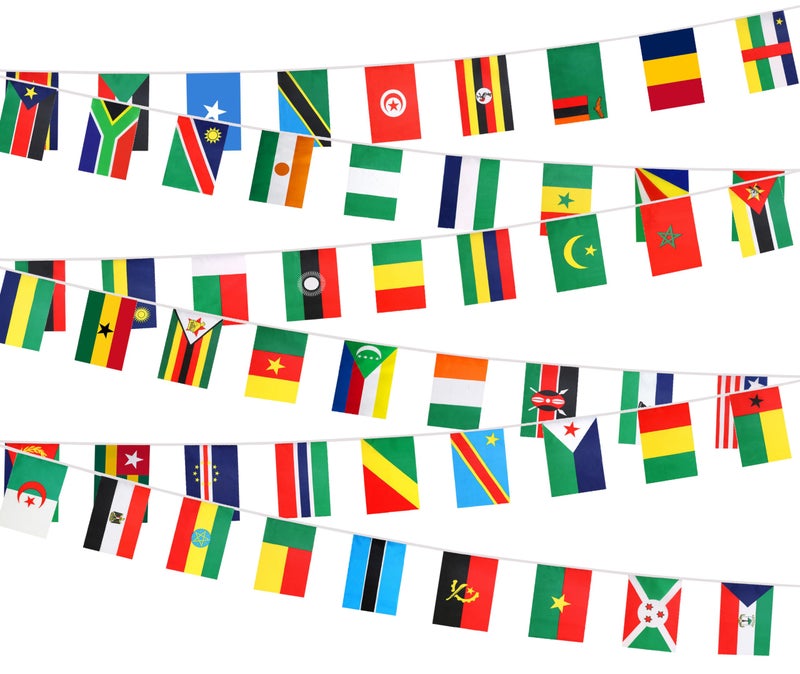 Krmkot Africa African Countries String FlagAfrica African Countries Flag Bunting BannerInternational Banner Decoration for SchoolGrand OpeningParty Sports 54 Flag 65 Ft - Image 2