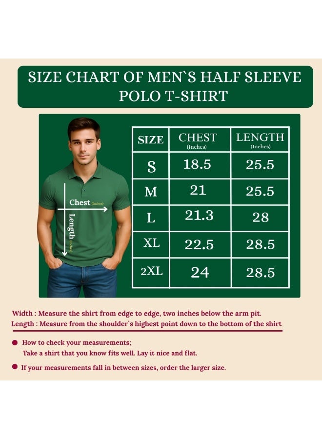 برينت شوب فور مي مجموعة مكونة من 10 قطع من تيشيرت بولو الجولف الرجالي ذو المقاس العادي من القطن الخالص بأكمام قصيرة 220 جرام في المتر المربع الألوان الأساسية - Image 3