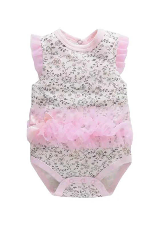 بمبىمىشى Bambimici Zairah Floral Print Ruffled Bodysuit Dress