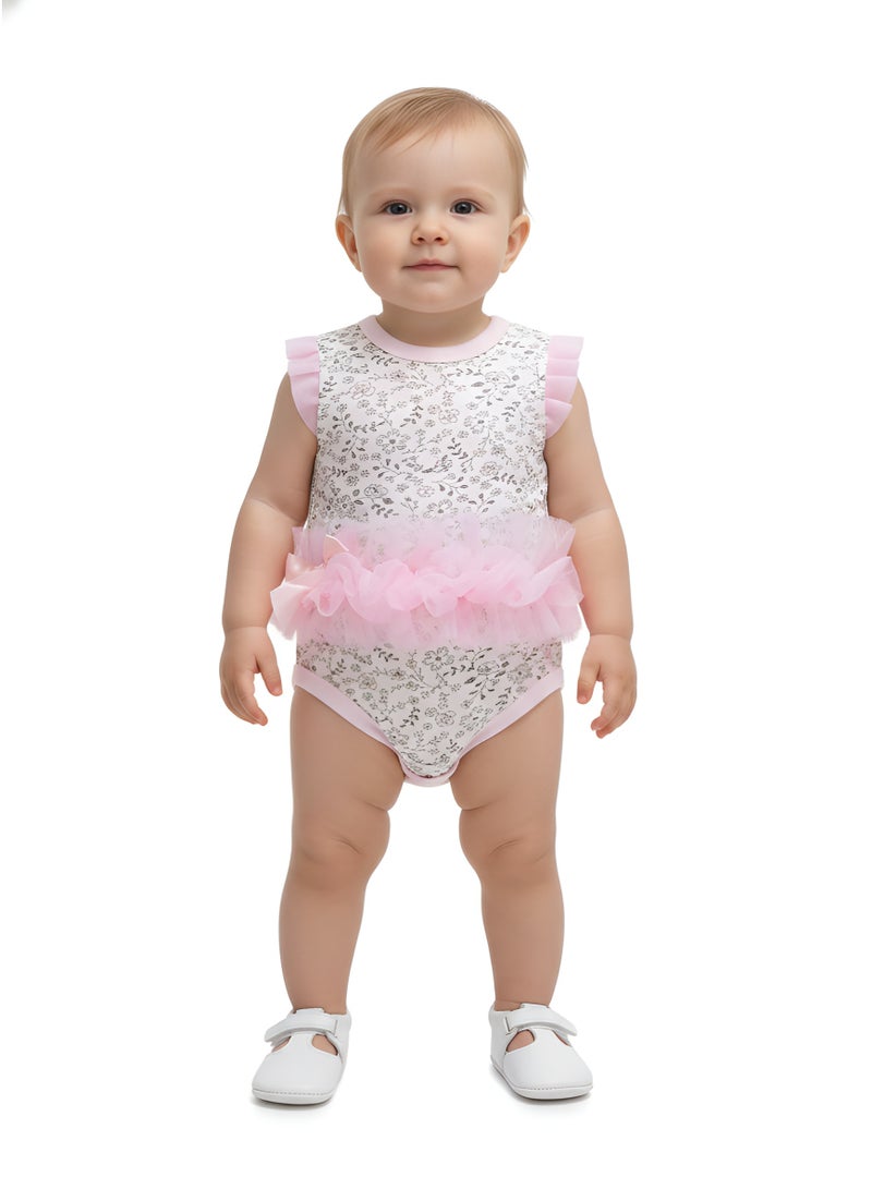 Bambimici Zairah Floral Print Ruffled Bodysuit Dress - Image 2