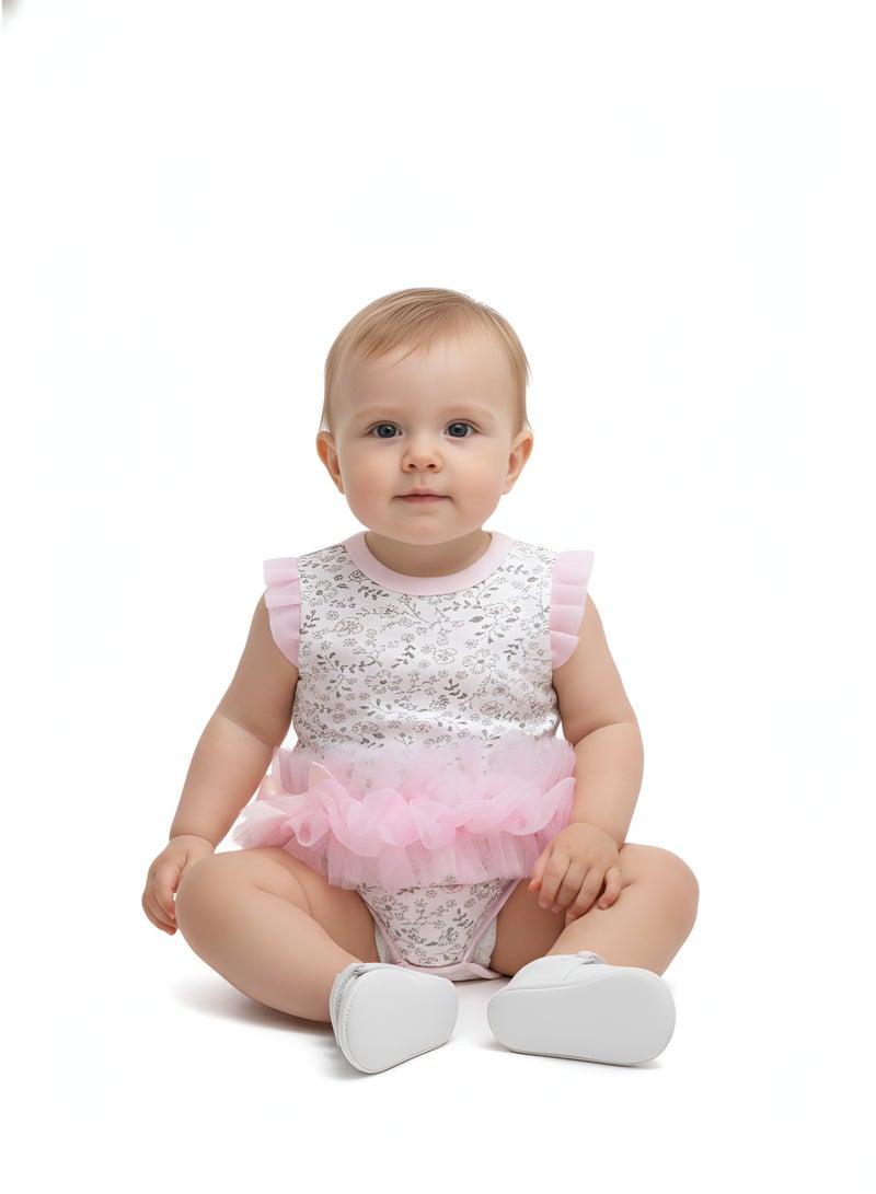 Bambimici Zairah Floral Print Ruffled Bodysuit Dress - Image 1