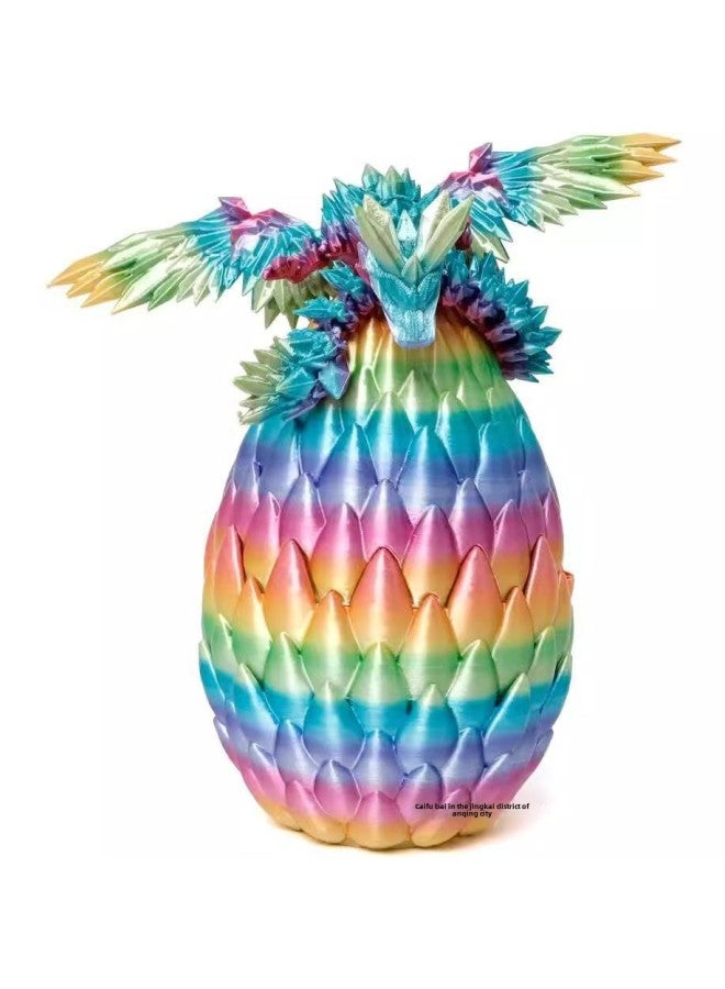 3D Printing Dragon Egg Suit Wings Flying Dragon Egg Suit Gift Online Red Creative Ornaments Handmade-Color:Dragon Scale Egg Set With Wings Gold 13cm+22.5cm Dragon  - Image 2