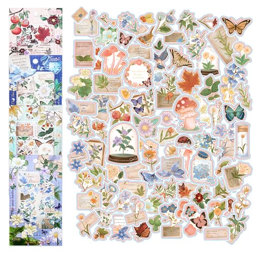 FunBlast Pvc Kawaii Stickers Set 16 Sheet (100+ Pcs) Diy 3D For Girls, Aesthetic Sticker, Journaling, Scrapbooking, Cute (Flowers 4X4=16 Sheetsself-Adhesive, Wall, 10 Cm, 19 Cms) - Image 1