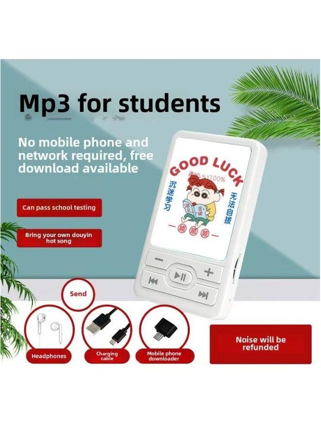 Can Be Put Out For Students To Listen Songs Artifact Mp3 Walkman Cartoon Mini Portable Music Player-Body Color:Gold List Title-Memory Capacity:External + Full Set Of Accessories 128g Memory Card  - Image 1