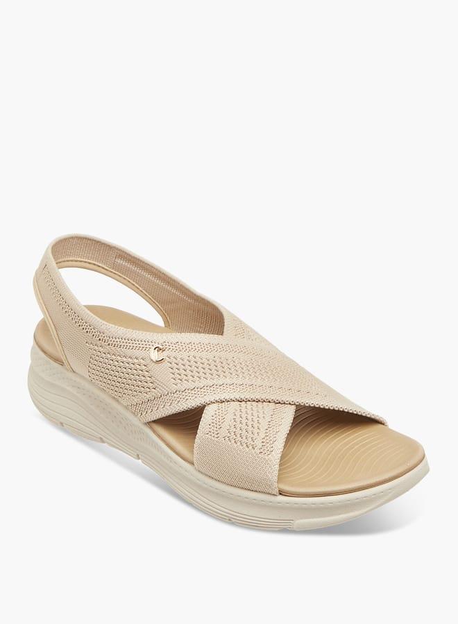 Le Confort Women Flyknit Textured Cross Strap Sandals with Backstrap - Image 1