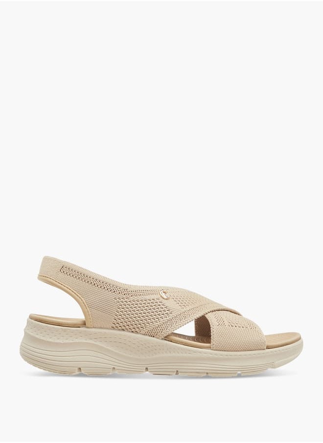 Le Confort Women Flyknit Textured Cross Strap Sandals with Backstrap  - Image 3