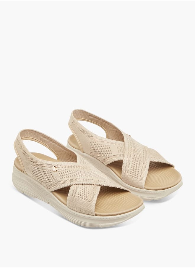 Le Confort Women Flyknit Textured Cross Strap Sandals with Backstrap  - Image 1