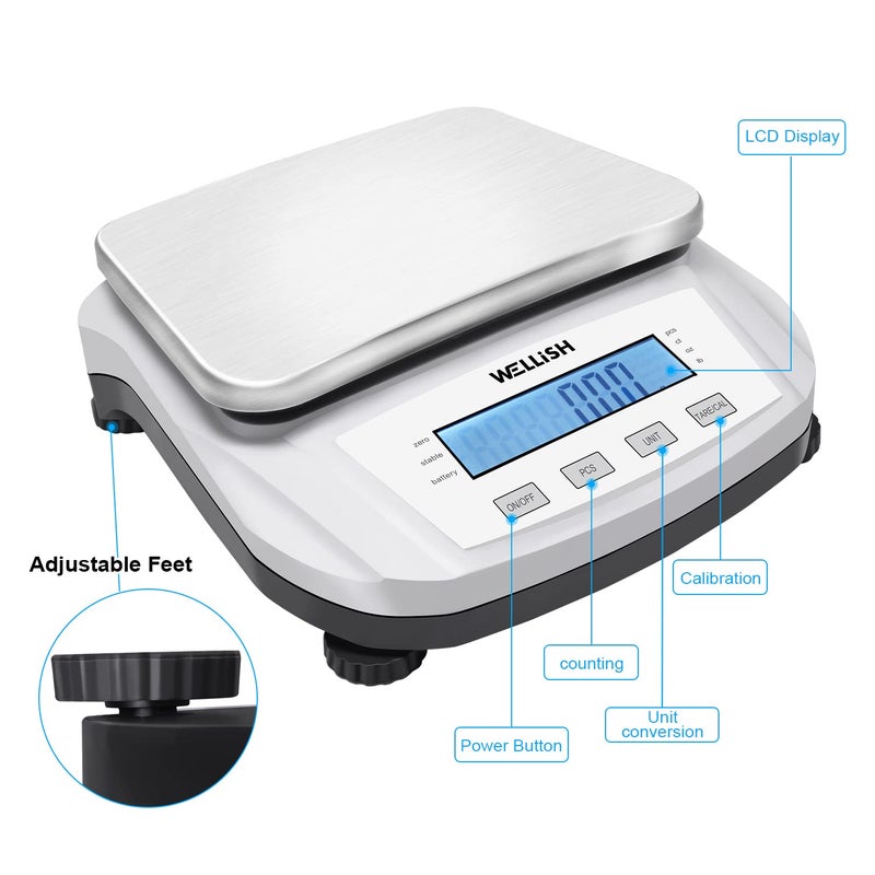 WELLiSH Lab Scale 5000g/0.01g High Precision Digital Scale Analytical Balance Electronic Scale for Kitchen Lab Weighing - Image 3