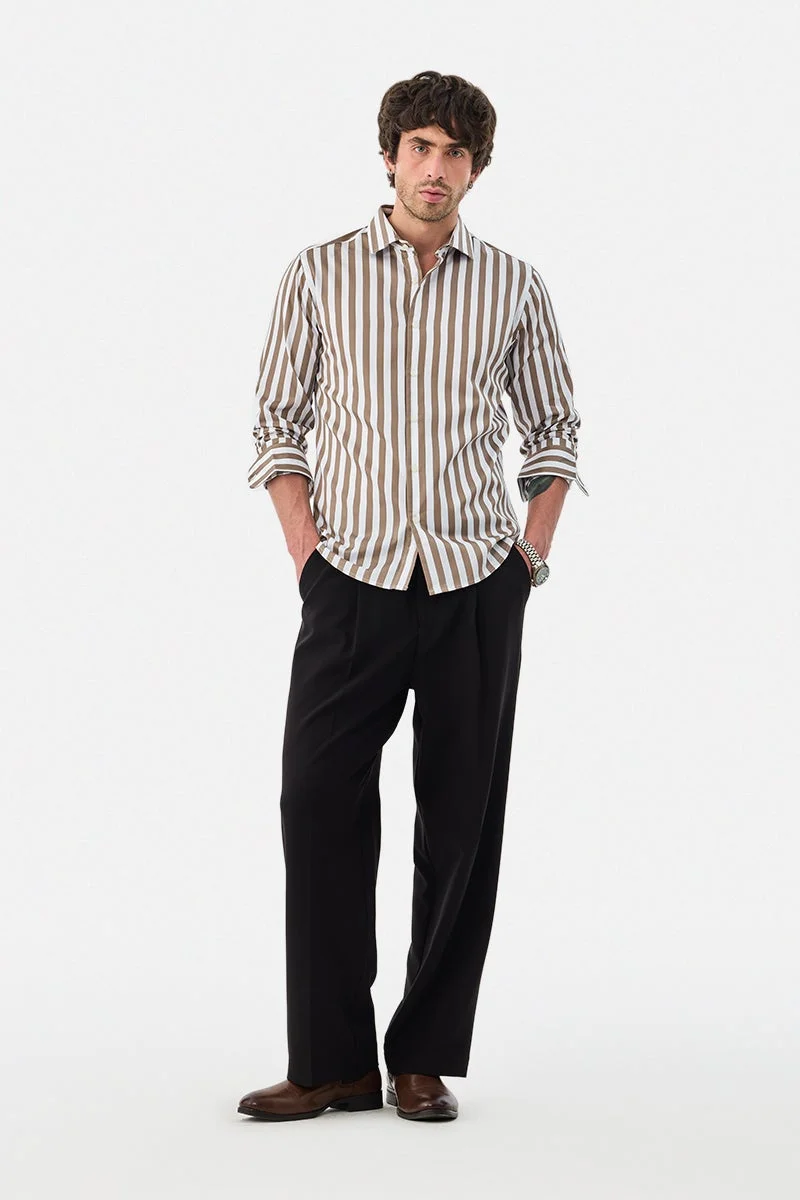 SNITCH Slim Fit Stripes Luxe Shirt