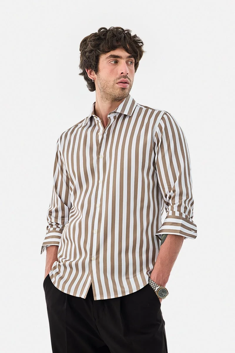 SNITCH Slim Fit Stripes Luxe Shirt
