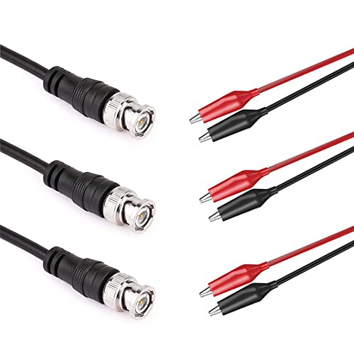 Clyxgs BNC Double Alligator Clip Test Cable Probe Lead Oscilloscope Test, Oscilloscope Probes BNC to Alligator Clip 92cm/36.2in (5pcs） - Image 5