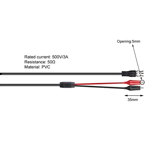 Clyxgs BNC Double Alligator Clip Test Cable Probe Lead Oscilloscope Test, Oscilloscope Probes BNC to Alligator Clip 92cm/36.2in (5pcs） - Image 4