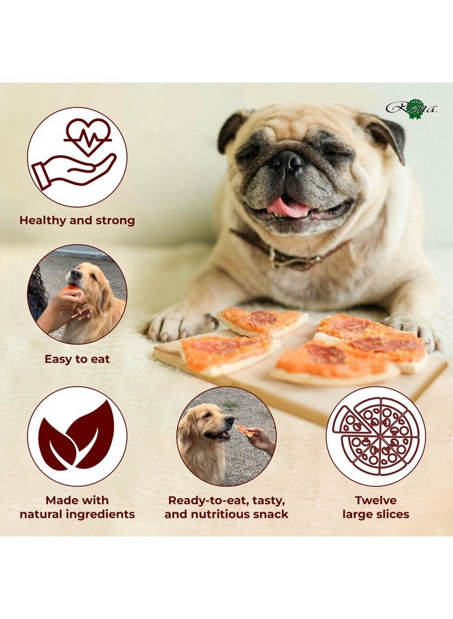 Rena Dog Pizza Treat Snacks, Chicken & Cheese Flavor, Delicious, Nutritious, Suitable For All Breeds, 12 Large Slices (Pack Of 6) - Image 3