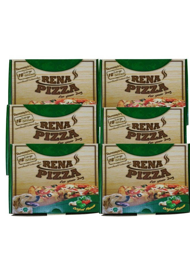 Rena Dog Pizza Treat Snacks, Chicken & Cheese Flavor, Delicious, Nutritious, Suitable For All Breeds, 12 Large Slices (Pack Of 6) - Image 1
