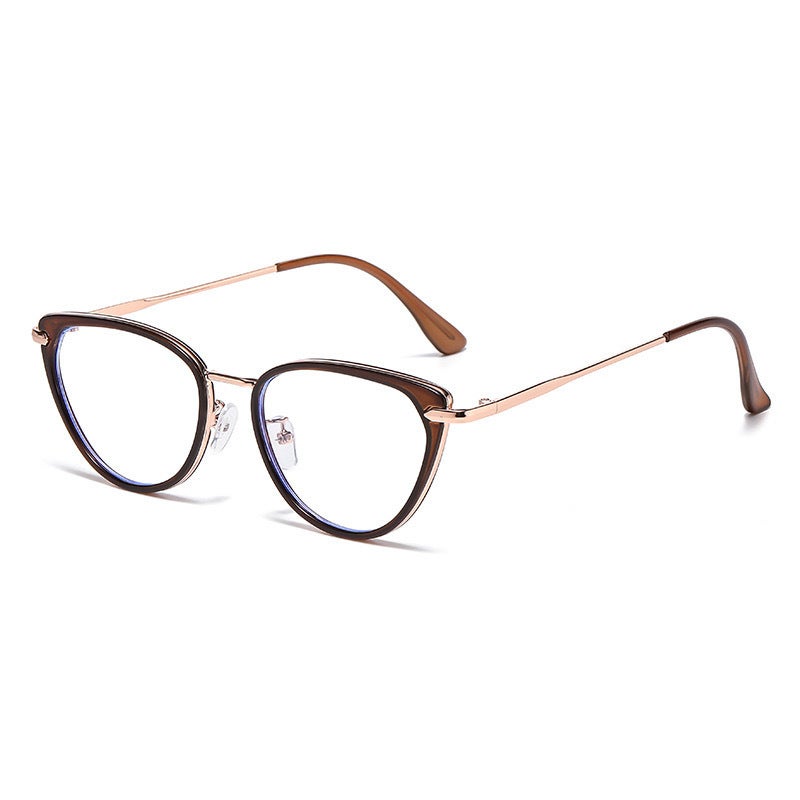 Red Book Internet Celebrity Same Style Cat's Eye Metal Frame Cross-border Myopia Glasses Can be Equiped with Retro Flat Glasses Full Frame Glasses - Image 5