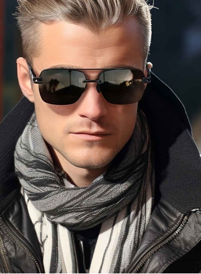 الأناقة والراحة في آن واحد! نظارات شمسية Uv400 بإطار معدني وبلاستيكي لتوفر لك تجربة ارتداء مثالية - Image 3