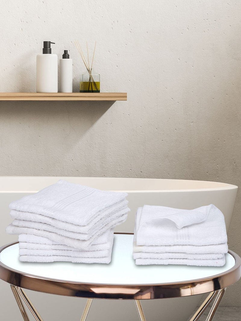 KOPA by Bianca 400 GSM 100% Cotton Soft Terry Towel l 12pc Face Towel l Baby Face Towel l Face Towel for Baby l D`Ross l Titan White - Image 1