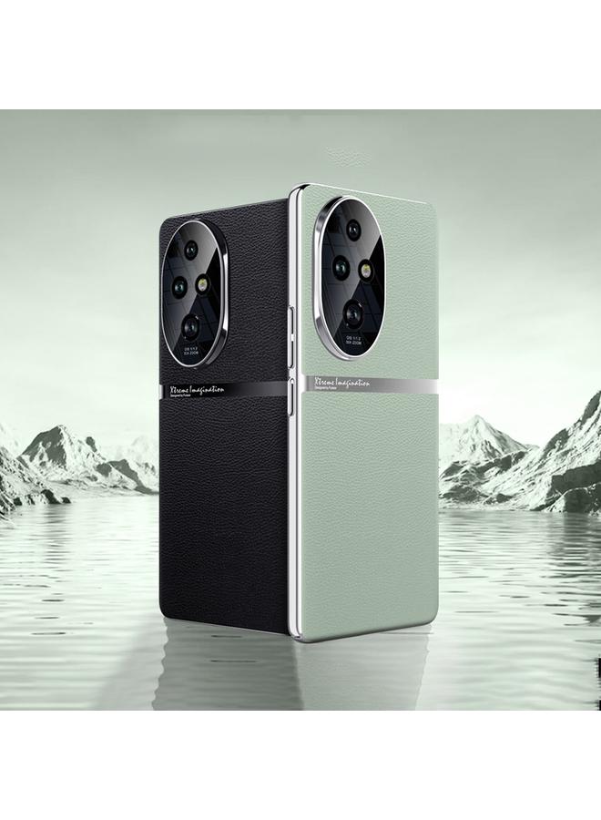 Green Tiger Case For Honor 200 Electroplating Plain-leather All-inclusive Shockproof Phone Case - Image 3