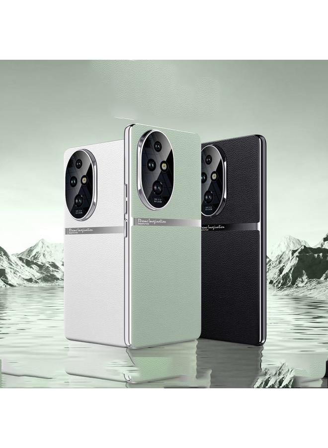 Green Tiger Case For Honor 200 Electroplating Plain-leather All-inclusive Shockproof Phone Case - Image 2